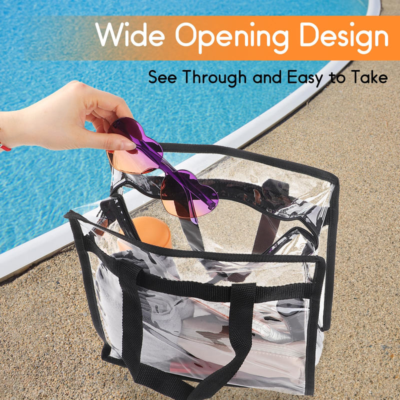 Hoiny Clear Bag for Stadium Events Approved, 12x6x12 Large Transparent Tote Bag with Zipper, Clear Bag Stadium Approved for Gym Concert Sports Festivals School