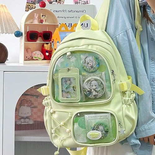 HOKMAH Cute Itabag Backpack Purse Bag - Kawaii Coquette Bookbag Ita Shoulder Bag Y2k Harajuku Backpack Cutecore Daypack (Green)