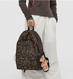 HOKMAH Fashion Cheetah Backpack Shoulder Bag, Trendy y2k Design Daypack Bookbag Leopard Print Coquette Purse Women Men Daily (Brown)