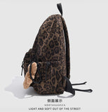 HOKMAH Fashion Cheetah Backpack Shoulder Bag, Trendy y2k Design Daypack Bookbag Leopard Print Coquette Purse Women Men Daily (Brown)