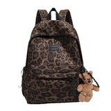 HOKMAH Fashion Cheetah Backpack Shoulder Bag, Trendy y2k Design Daypack Bookbag Leopard Print Coquette Purse Women Men Daily (Brown)