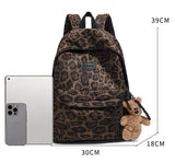 HOKMAH Fashion Cheetah Backpack Shoulder Bag, Trendy y2k Design Daypack Bookbag Leopard Print Coquette Purse Women Men Daily (Brown)