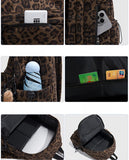 HOKMAH Fashion Cheetah Backpack Shoulder Bag, Trendy y2k Design Daypack Bookbag Leopard Print Coquette Purse Women Men Daily (Brown)