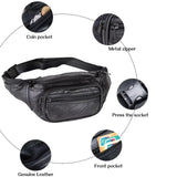 Home - X Leather Fanny Pack for Women and Men - Multipurpose Fanny Pack Crossbody Bags for Women - Adjustable Strap Leather Waist Bag for Travel, Hiking, Running and Cycling