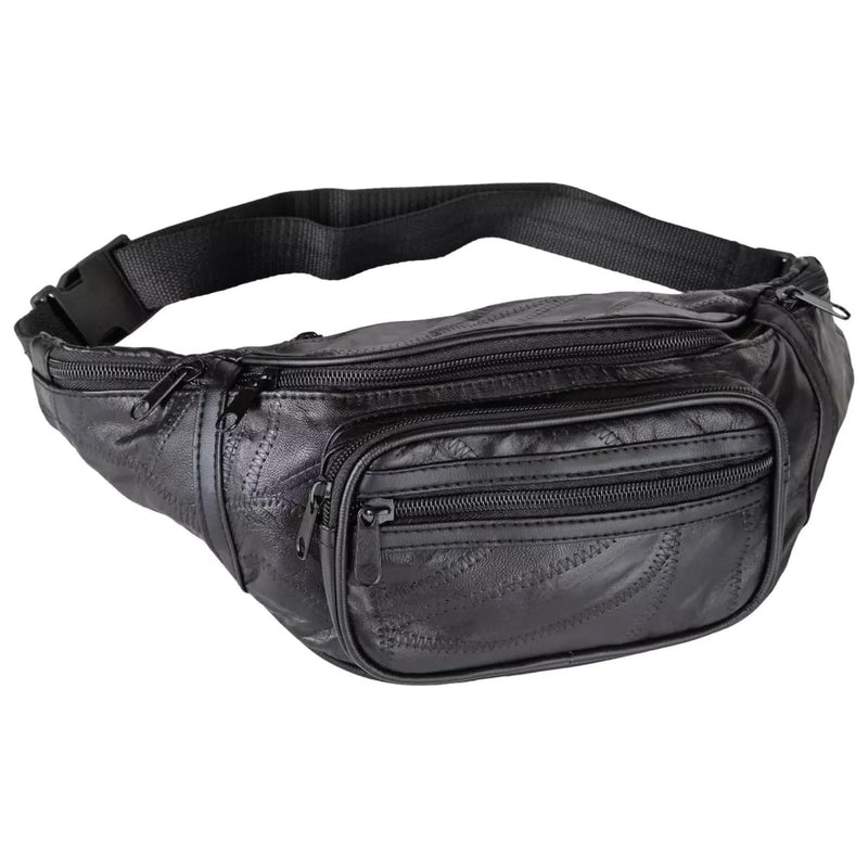 Home - X Leather Fanny Pack for Women and Men - Multipurpose Fanny Pack Crossbody Bags for Women - Adjustable Strap Leather Waist Bag for Travel, Hiking, Running and Cycling