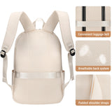 HOMIEE Lightweight Casual Laptop Backpack Fits 15.6 Inch Computer, Water - Resistant Small Daypack Cute Unisex Bookbag for Teen College Work Travel, Beige