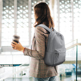 HOMIEE Lightweight Casual Laptop Backpack Fits 15.6 Inch Computer, Water - Resistant Small Daypack Unisex Bookbag for Teen College Work Travel, Grey