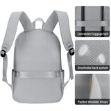 HOMIEE Lightweight Casual Laptop Backpack Fits 15.6 Inch Computer, Water - Resistant Small Daypack Unisex Bookbag for Teen College Work Travel, Grey