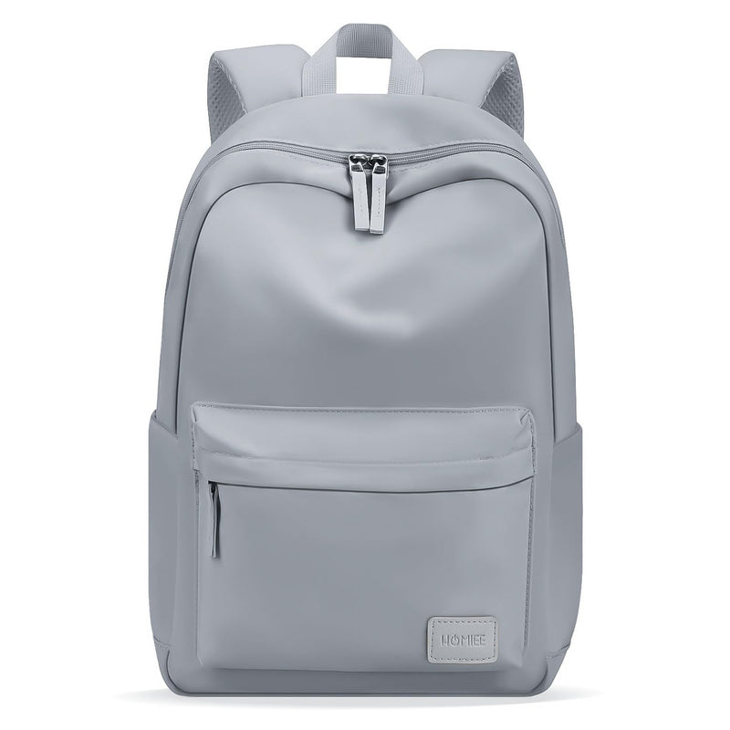 HOMIEE Lightweight Casual Laptop Backpack Fits 15.6 Inch Computer, Water - Resistant Small Daypack Unisex Bookbag for Teen College Work Travel, Grey