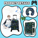 Homskiii Kids Suitcase Set for Boys Hardside Luggage with Spinner Wheels 2 Piece 16inch Toddler Suitcase for Boys Travel Carry on Luggage Airline Approved