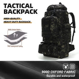 HongXingHai 100L Camping Hiking Backpack,Molle military Tactical rucksack backpack,Waterproof Lightweight Hiking Backpack