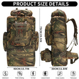 HongXingHai 100L Camping Hiking Backpack,Molle military Tactical rucksack backpack,Waterproof Lightweight Hiking Backpack (Maple Leaf)