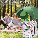HongXingHai 9L Mini Tactical Backpack for Men and Women, Tactical Backpack Small for Hiking, Small Tactical Bag (Colorful Cat's Paw)
