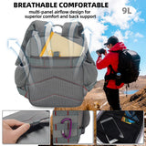 HongXingHai 9L Mini Tactical Backpack for Men and Women, Tactical Backpack Small for Hiking, Small Tactical Bag（Grey Red）