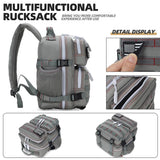 HongXingHai 9L Mini Tactical Backpack for Men and Women, Tactical Backpack Small for Hiking, Small Tactical Bag（Grey Red）
