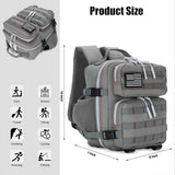 HongXingHai 9L Mini Tactical Backpack for Men and Women, Tactical Backpack Small for Hiking, Small Tactical Bag（Grey Red）