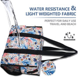 HoogaLife Waterproof Lightweight Tote Bag Large Portable Bag for Women, Gym, Travel, Shopping, Beach (Flower/L)