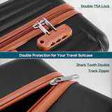 Hoteel Luggage 6 - piece Set, 360° Universal Suitcases with Wheels Hard Shell Suitcase with TSA Lock, Including Waterproof Luggage Bag, Travel Maletas for Men and Women,Black(16/20/24/28Inch)