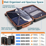 Hoteel Luggage Sets 3 Piece, 4 - Year Warranty, Carry - On Luggage with Dual - Spinner Wheels, PC+ABS Hardside Suitcase Set with TSA Lock, Large Checked Travel Suitcases, Black(20/24/28)
