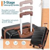 Hoteel Luggage Sets 3 Piece, 4 - Year Warranty, Carry - On Luggage with Dual - Spinner Wheels, PC+ABS Hardside Suitcase Set with TSA Lock, Large Checked Travel Suitcases, Black(20/24/28)