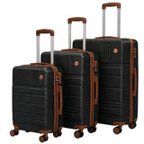 Hoteel Luggage Sets 3 Piece, 4 - Year Warranty, Carry - On Luggage with Dual - Spinner Wheels, PC+ABS Hardside Suitcase Set with TSA Lock, Large Checked Travel Suitcases, Black(20/24/28)
