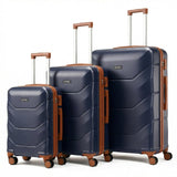 Hoteel Luggage Sets 3 Piece, 4 - Year Warranty, Durable Suitcase Set with Spinner Wheels, ABS Hard Shell Lightweight Luggage with TSA Lock, Large Checked Travel Suitcases, Dark Blue(20/24/28)