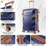 Hoteel Luggage Sets 3 Piece, 4 - Year Warranty, Durable Suitcase Set with Spinner Wheels, ABS Hard Shell Lightweight Luggage with TSA Lock, Large Checked Travel Suitcases, Dark Blue(20/24/28)