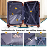 Hoteel Luggage Sets 3 Piece, 4 - Year Warranty, Durable Suitcase Set with Spinner Wheels, ABS Hard Shell Lightweight Luggage with TSA Lock, Large Checked Travel Suitcases, Dark Blue(20/24/28)