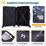 Hoteel Luggage Sets 3 Piece Carry on Luggage with Spinner TSA Lock for Unisex (4 - YEAR WARRANTY), ABS+PC Hard Shell Rolling Carry - on Suit Case for Plane, Travel, Business, Off - White (20in/DB/TB)