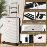 Hoteel Luggage Sets 3 Piece Hardside, 4 - Year Warranty, Luggage Set with Spinner Wheels, TSA Lock, Wet/Dry Separation Compartment, Lightweight Carry on Luggage, 20"/24"/28" Suitcase, Beige