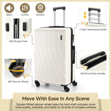 Hoteel Luggage Sets 3 Piece PC Hardside, 4 - Year Warranty, Luggage Set with Spinner Wheels, TSA Lock, YKK Zipper, Lightweight Carry on Luggage, 20" Suitcase with Fitness Duffel & Organizer, Beige