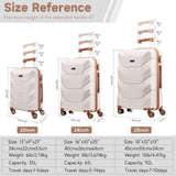 Hoteel Luggage Sets 3 Piece with Spinner Wheels TSA Lock (4 - YEAR WARRANTY), Durable Carry On Suitcase Luggages, Wet - Dry Separation Compartment, ABS Hardshell for Travel, School, Beige(20/24/28in)