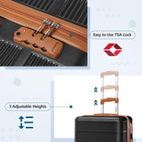Hoteel Luggage Sets 3 Piece with Spinner Wheels TSA Lock (4 - YEAR WARRANTY), Durable Suitcase Lightweight Travel Hardshell PC+ABS Large Carry on Luggage for Men&Women, Gloss Black (20/24/28in)