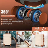 Hoteel Luggage Sets 3 Piece,(4 - YEARS WARRANTY) ABS+PC Durable Lightweight Hard Shell Luggage Sets With TSA Lock For Travel,Business Trip, Suitcase Set 20 24 28 Inch, Beige