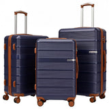 Hoteel Luggage Sets 3 Piece,(4-YEARS WARRANTY) ABS+PC Durable Lightweight Hard Shell Luggage Sets With TSA Lock For Travel,Business Trip, Suitcase Set 20 24 28 Inch, Blue