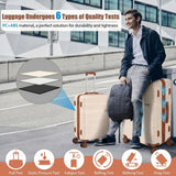 Hoteel Luggage Sets 3 Piece,(4 - YEARS WARRANTY) ABS+PC Durable Lightweight Hard Shell Luggage Sets With TSA Lock For Travel,Business Trip, Suitcase Set 20 24 28 Inch, Beige