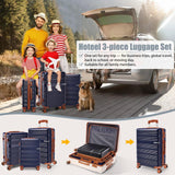 Hoteel Luggage Sets 3 Piece,(4 - YEARS WARRANTY) ABS+PC Durable Lightweight Hard Shell Luggage Sets With TSA Lock For Travel,Business Trip, Suitcase Set 20 24 28 Inch, Blue