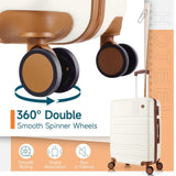 Hoteel Luggage Sets 4 Piece, 4 - Year Warranty, Carry - On Luggage with Dual - Spinner Wheels, PC+ABS Hardside Suitcase Set with TSA Lock, Large Checked Travel Suitcases, Beige(16/20/24/28)