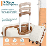 Hoteel Luggage Sets 4 Piece, 4 - Year Warranty, Carry - On Luggage with Dual - Spinner Wheels, PC+ABS Hardside Suitcase Set with TSA Lock, Large Checked Travel Suitcases, Beige(16/20/24/28)