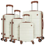 Hoteel Luggage Sets 4 Piece, 4 - Yr Warranty Durable Suitcase Dual - Spinner Wheel TSA Lock, Lightweight Travel Hardshell PC+ABS Carry on Luggage for Men&Women, Beige(16/20/24/28 inch)