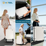 Hoteel Luggage Sets 5 Piece, 4 - Year Warranty, Carry - On Luggage with Dual - Spinner Wheels, PC+ABS Hardside Suitcase Set with TSA Lock, Durable Large Suitcase, Beige(20/24/28/DB/TB)