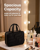 HOTOR Hanging Toiletry Bag - Spacious Travel Toiletry Bag for Women & Men, Multi - Pocket Makeup Organizer, Travel & Cruise Essentials for Business Trip, Gym, Black, 11.0" x 8.7" x 3.9"