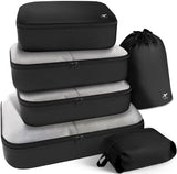 HOTOR Packing Cubes for Suitcases - 6 Pieces, Light Packing Cubes for Travel, Premium Suitcase Organizer Bags Set, Space - Saving Luggage Organizers, Travel Accessories and Essentials, Black