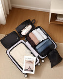 HOTOR Packing Cubes for Suitcases - 6 Pieces, Light Packing Cubes for Travel, Premium Suitcase Organizer Bags Set, Space - Saving Luggage Organizers, Travel Accessories and Essentials, Black