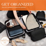 HOTOR Packing Cubes for Suitcases - 6 Pieces, Light Packing Cubes for Travel, Premium Suitcase Organizer Bags Set, Space - Saving Luggage Organizers, Travel Accessories and Essentials, Black