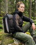 HOTOR Travel Backpack - TSA - Friendly Carry - On Backpack for Men & Women, Internal Luggage Straps & Waterproof Pocket, Perfect for Travel Essentials, Work, Commuting, 16.9" x 11.4" x 7.9", Black