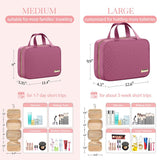 HOTOR Travel Toiletry Bag - Hanging Toiletry Bag for Women & Men, Makeup Bag/Big Comparment, Waterproof for Travel Accessories, Travel Essentials, Large, Rosewood - Pink