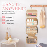 HOTOR Travel Toiletry Bag - Hanging Toiletry Bag for Women & Men, Makeup Bag/Big Comparment, Waterproof for Travel Accessories, Travel Essentials, Large, Rosewood - Pink