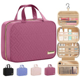 HOTOR Travel Toiletry Bag - Hanging Toiletry Bag for Women & Men, Makeup Bag/Big Comparment, Waterproof for Travel Accessories, Travel Essentials, Large, Rosewood - Pink