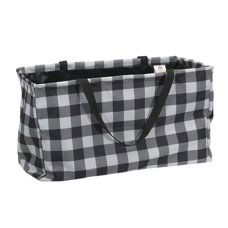 Household Essentials Black and White Plaid Krush Container All - Purpose Utility Tote